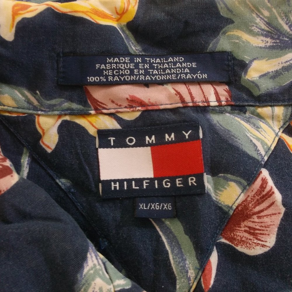 Vtg Tommy Hilfiger Aloha Hawaiian Shirt XL Rayon - Picture 4 of 4